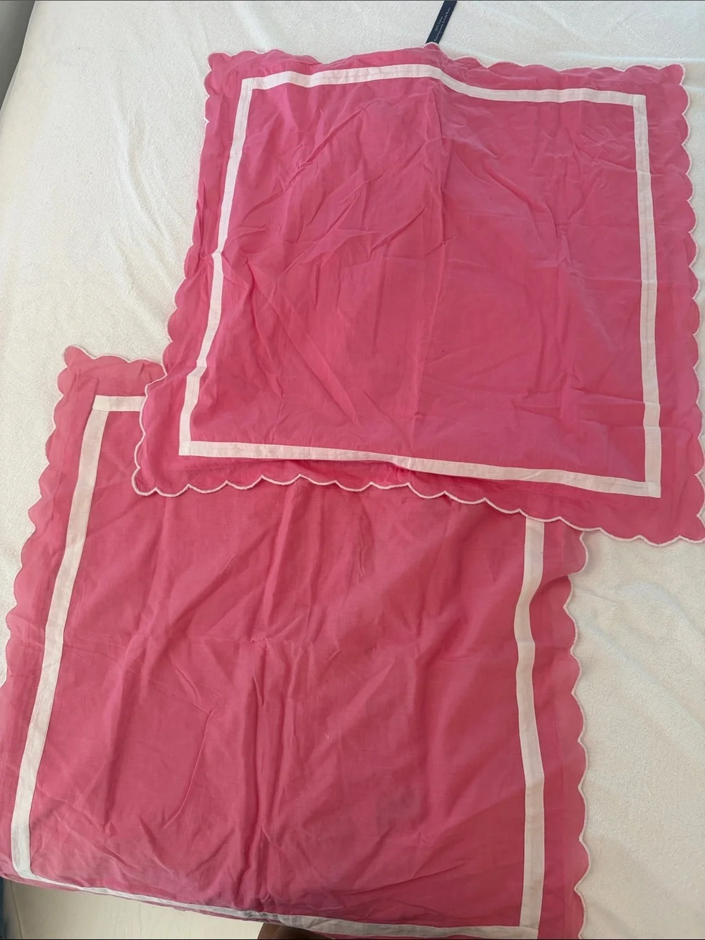 Pink Scalloped Edge Decorative Pillow Euro Shams-Madison Matthews
